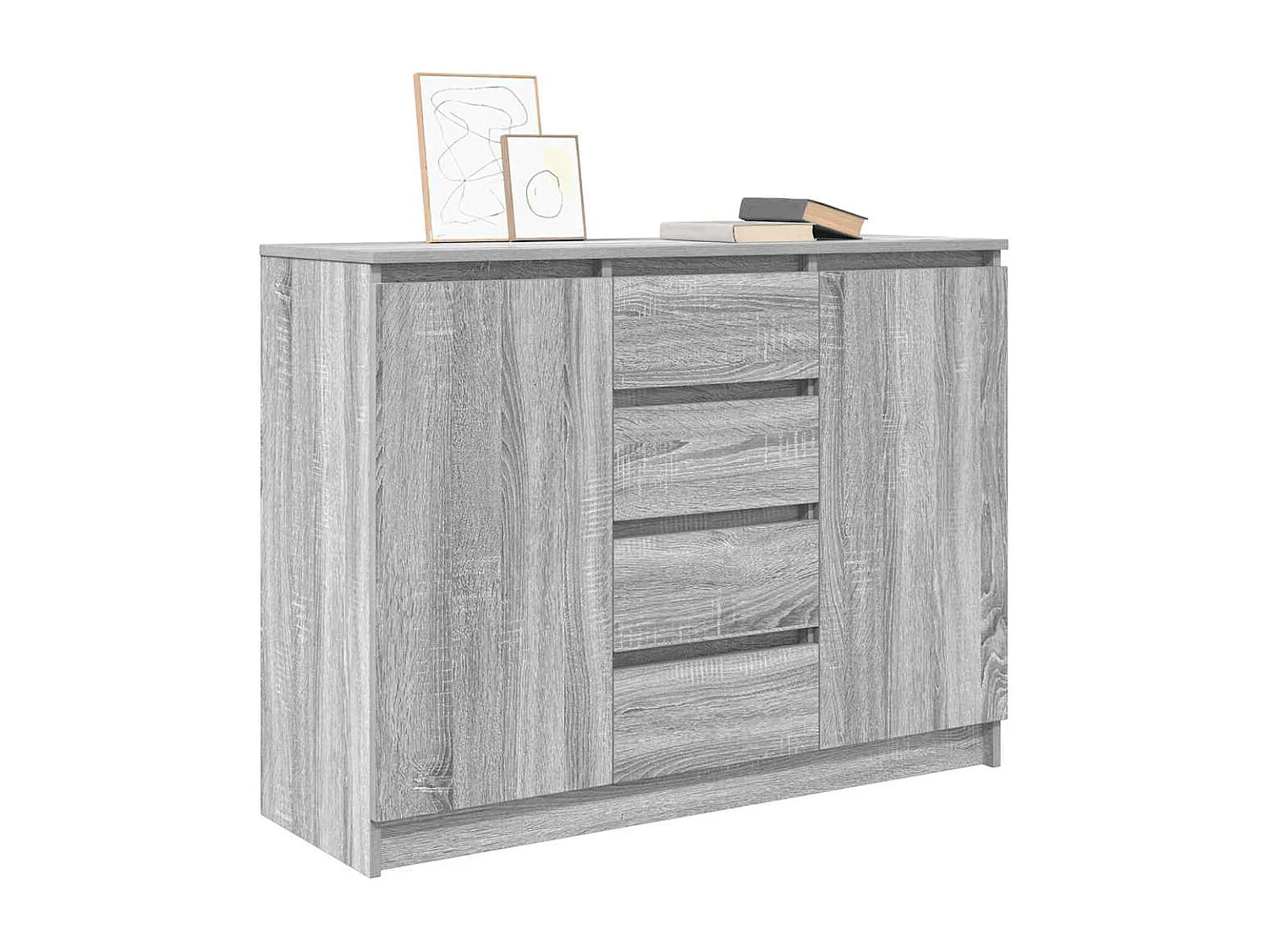 Credenza | Buffet | Armadio con Cassetti Grigio Sonoma 100,5x35x76cm in Truciolato