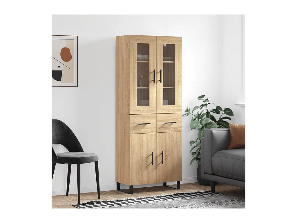 Credenza | Buffet | Armadio Rovere Sonoma 69,5x34x180 cm in Legno Multistrato