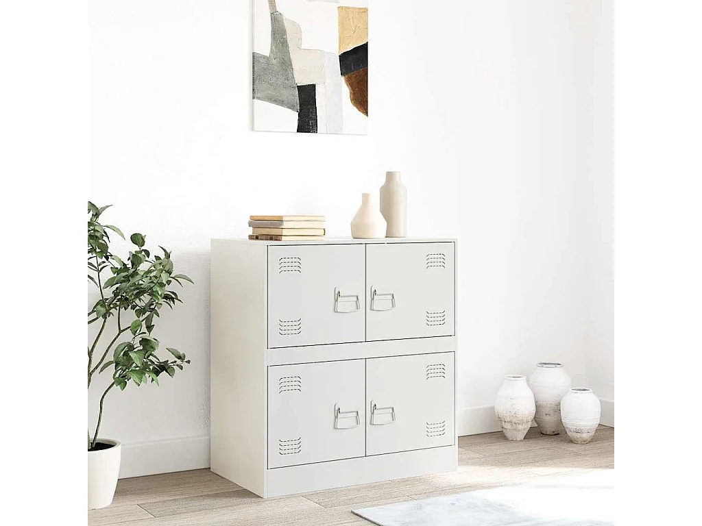 Buffet | Bahut | Meuble de rangement blanc 67x39x73 cm acier