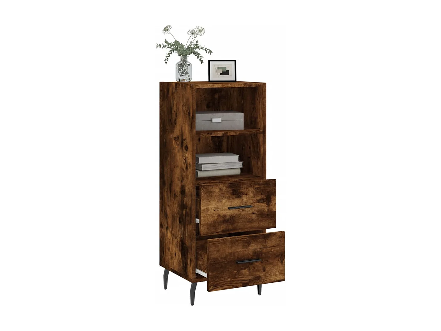 Buffet | Bahut | Meuble de rangement Chêne fumé 34,5x34x90 cm Bois d'ingénierie