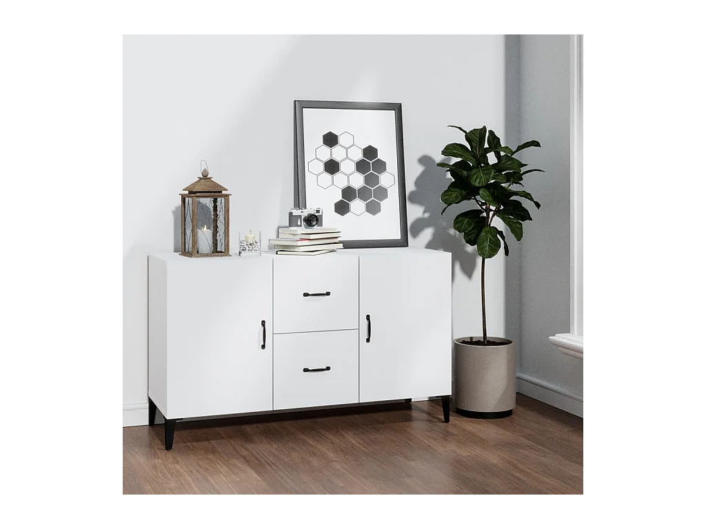 Credenza | Buffet | Armadio Bianca 100x36x60 cm in Legno Multistrato