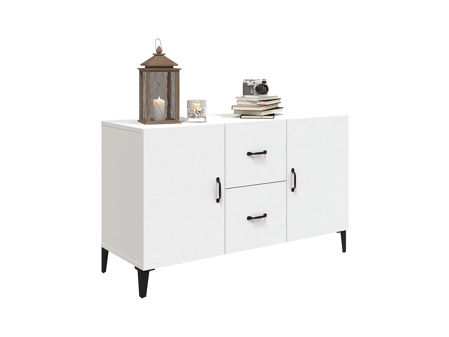 Credenza | Buffet | Armadio Bianca 100x36x60 cm in Legno Multistrato