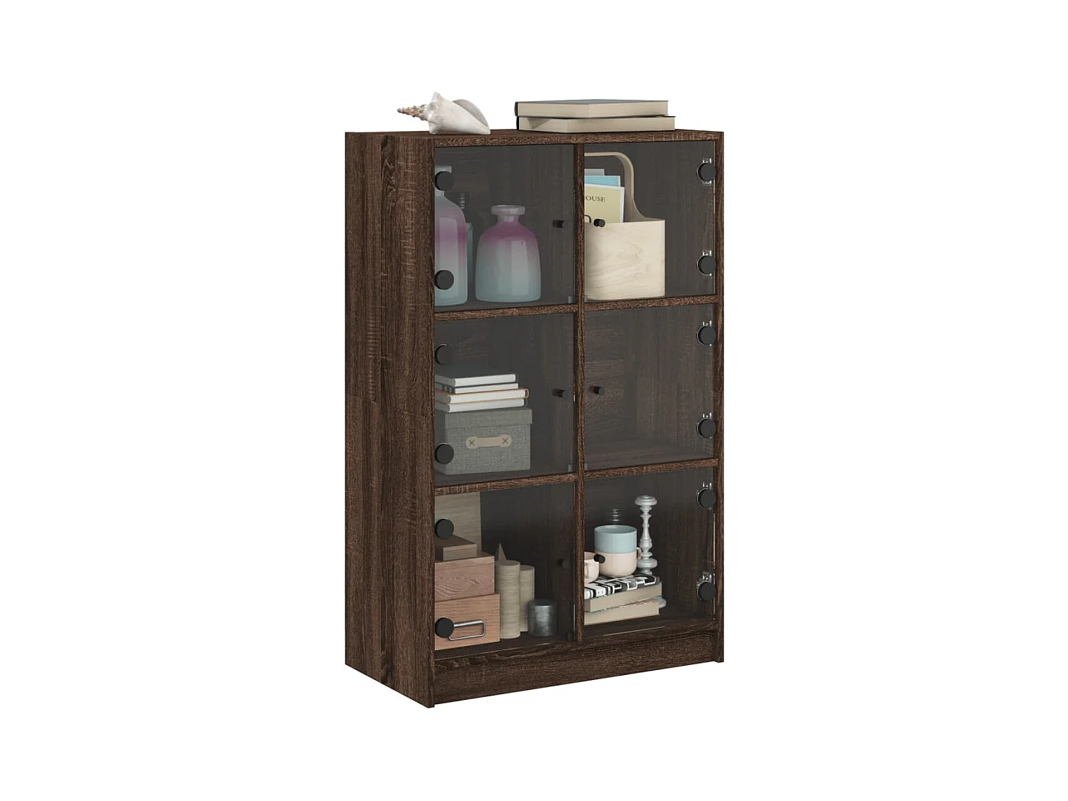 Credenza | Buffet | Armadio con Ante Rovere Marrone 68x37x109 cm Legno Multistrato