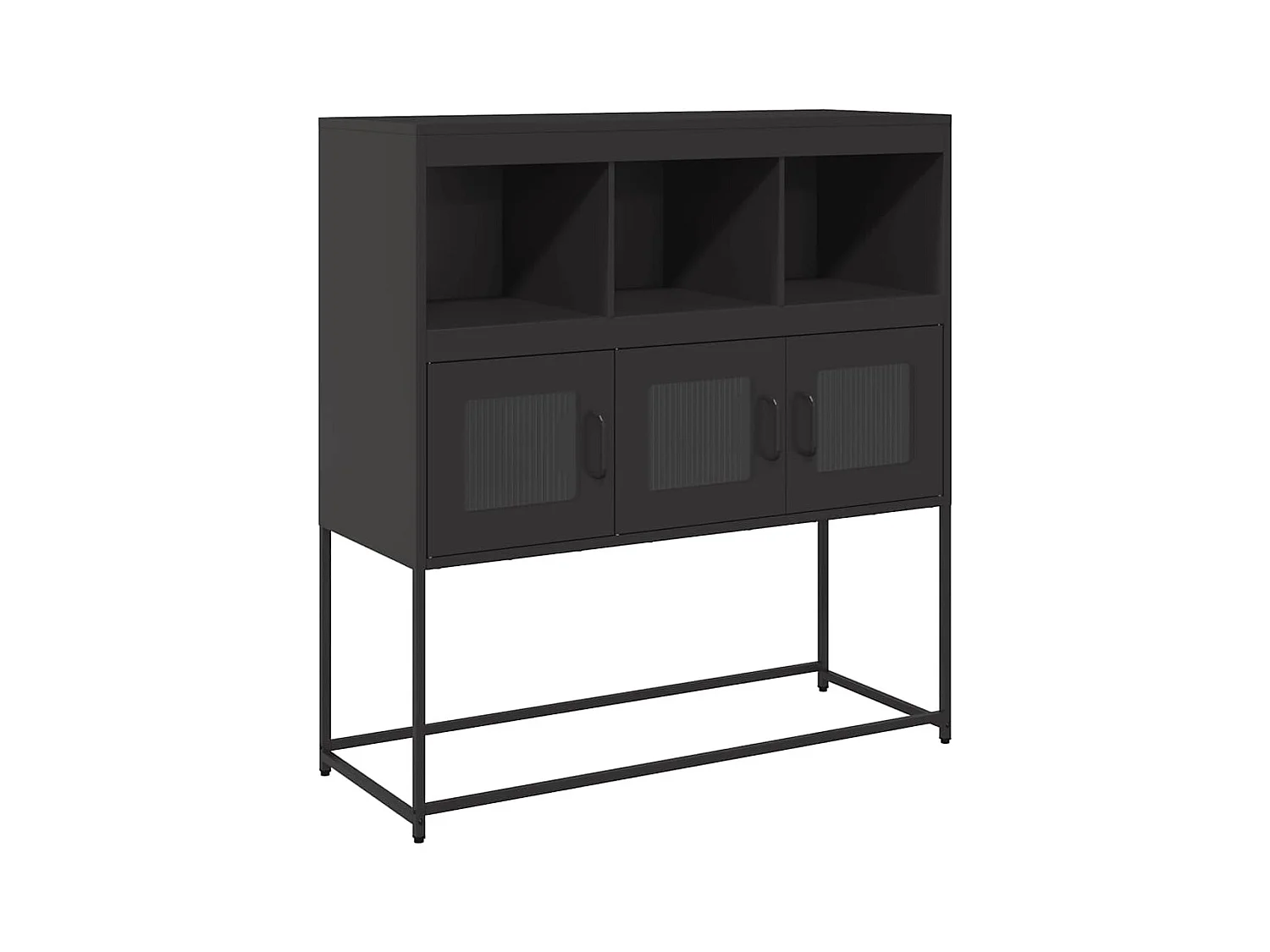 Buffet | Bahut | Meuble de rangement noir 100,5x39x107 cm acier laminé à froid