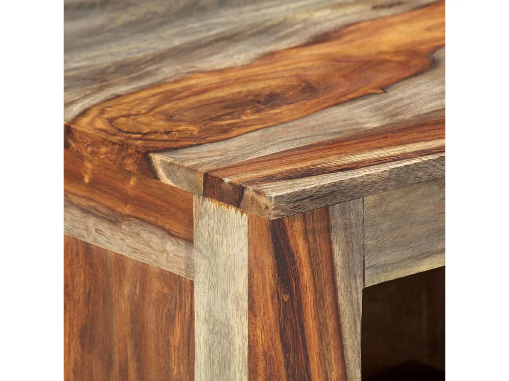 Credenza | Buffet | Armadio Grigia 100x30x50 cm in Legno Massello di Acacia