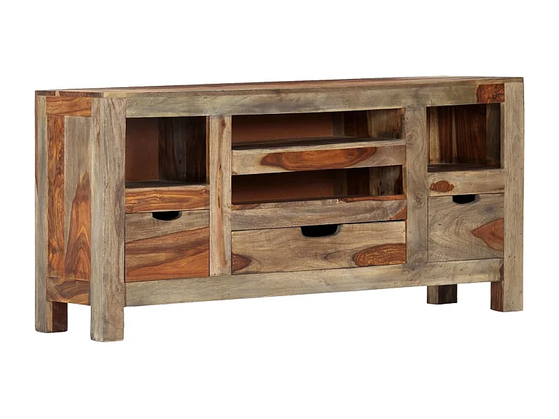 Credenza | Buffet | Armadio Grigia 100x30x50 cm in Legno Massello di Acacia