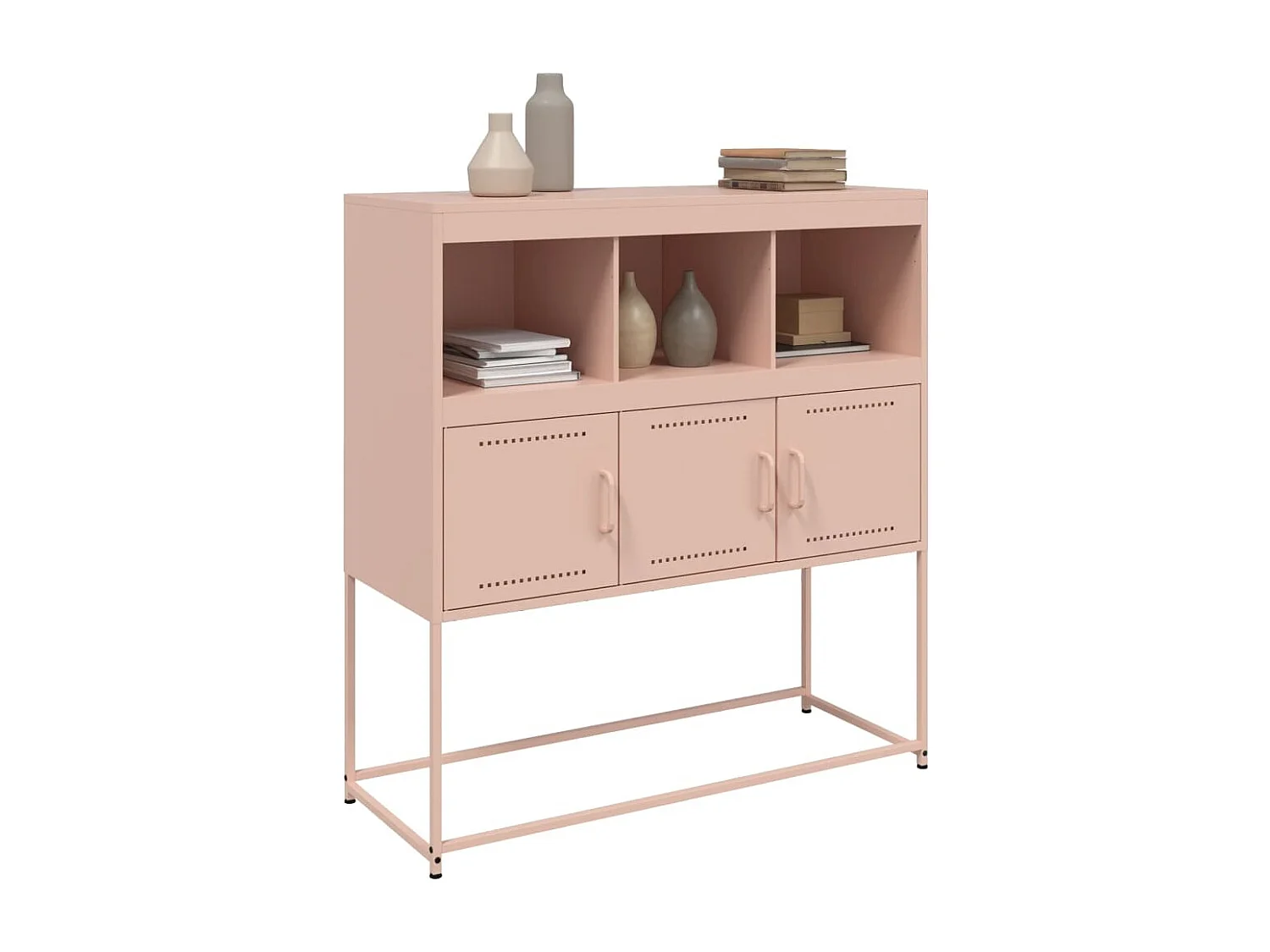Buffet | Bahut | Meuble de rangement rose 100,5x39x107 cm acier