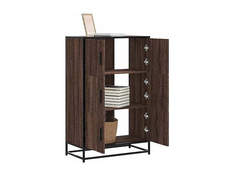 Credenza | Buffet | Armadio Rovere Marrone 68x35x106,5cm Legno Multistrato Metallo