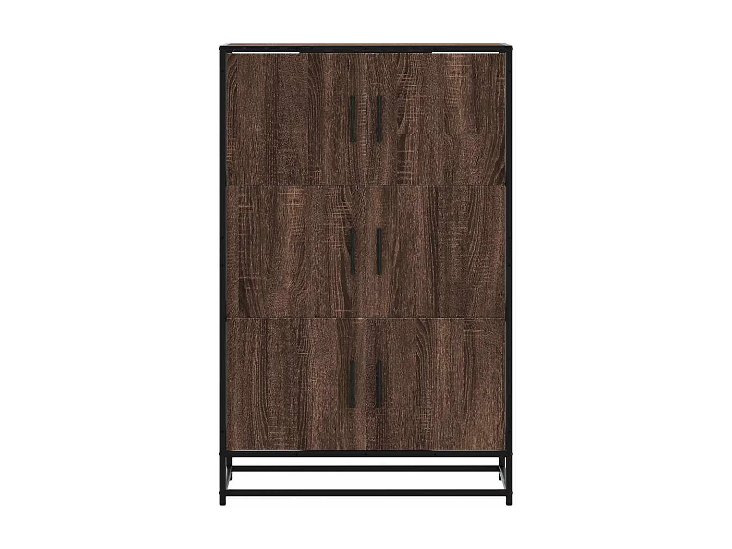 Buffet | Bahut | Meuble de rangement haut chêne marron 68x35x106,5 cm bois ingénierie métal