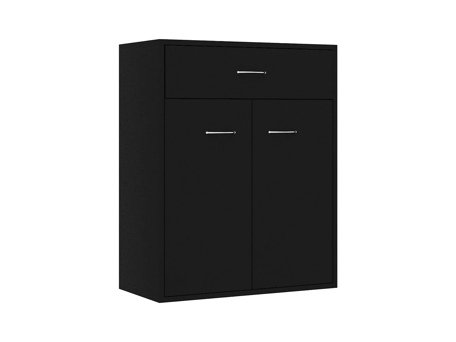 Buffet | Commode à tiroir | Meuble de rangement noir 60x30x75 cm bois d'ingénierie