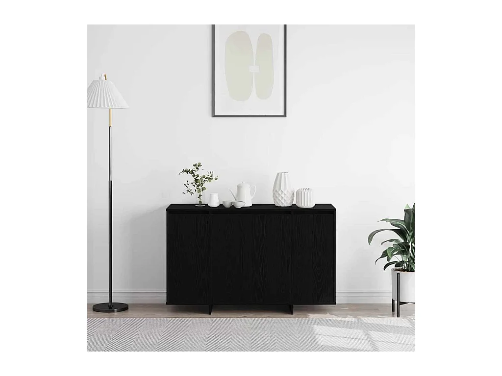 Credenza | Buffet | Armadio Nera in Rovere Rovere Nero Legno 120 x 41 x 75 cm