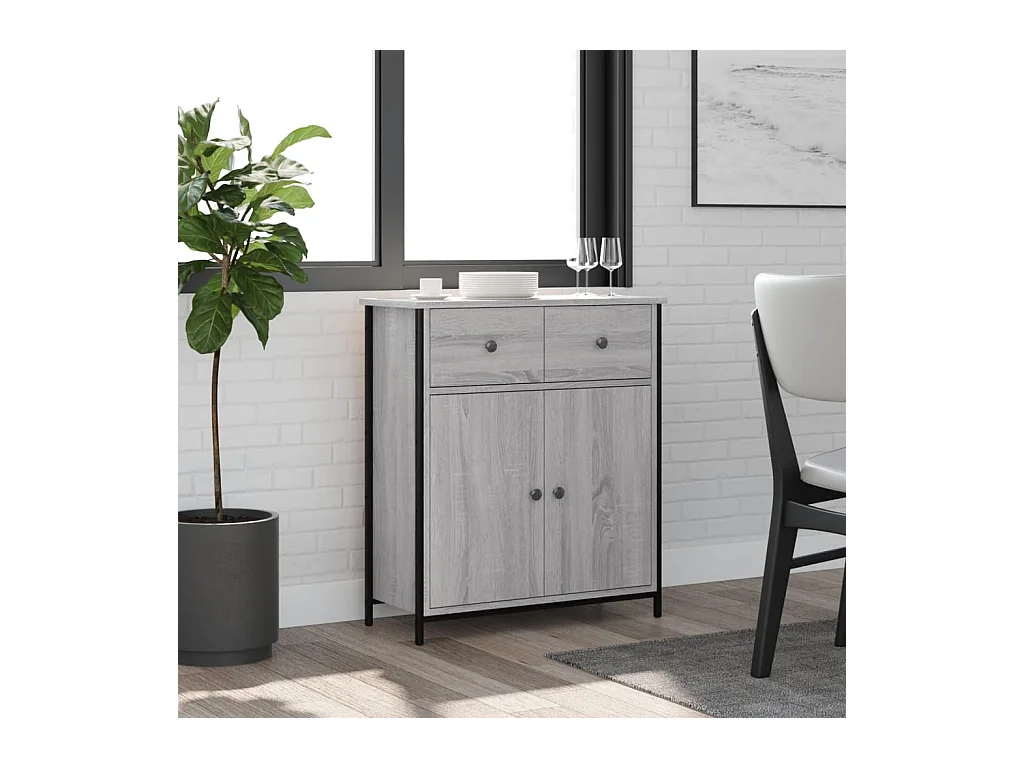 Credenza | Buffet | Armadio Grigio Sonoma 70x30x80 cm in Legno Multistrato