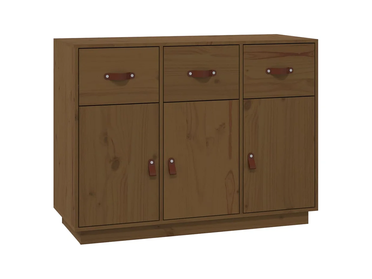 Buffet | Bahut | Meuble de rangement Marron miel 100x40x75 cm Bois massif de pin