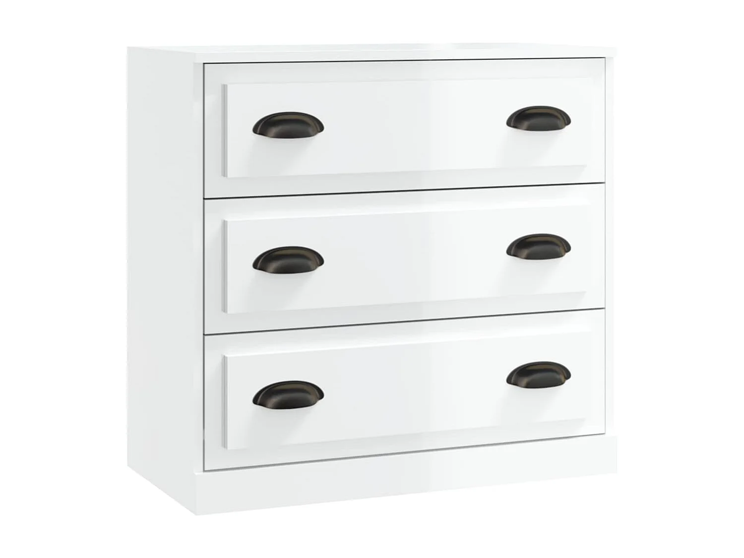 Buffet | Bahut | Meuble de rangement blanc brillant 70x35,5x67,5 cm bois d'ingénierie
