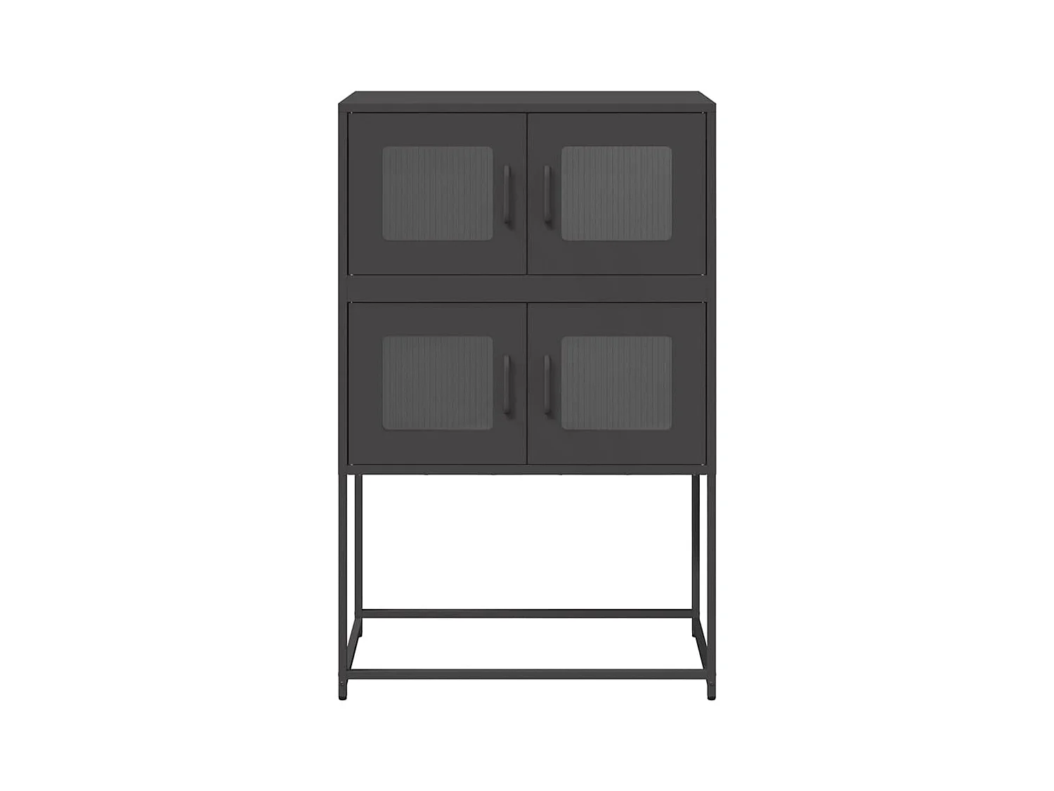 Buffet | Bahut | Meuble de rangement haut noir 68x39x107 cm acier