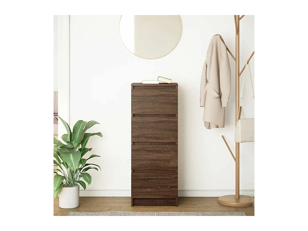 Credenza | Buffet | Armadio Rovere Marrone 37,5x35x99 cm in Legno Multistrato