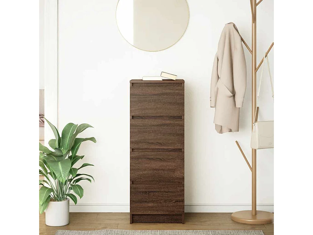 Buffet | Commode à tiroir | Meuble de rangement chêne marron 37,5x35x99 cm bois d'ingénierie