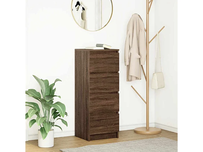 Credenza | Buffet | Armadio Rovere Marrone 37,5x35x99 cm in Legno Multistrato