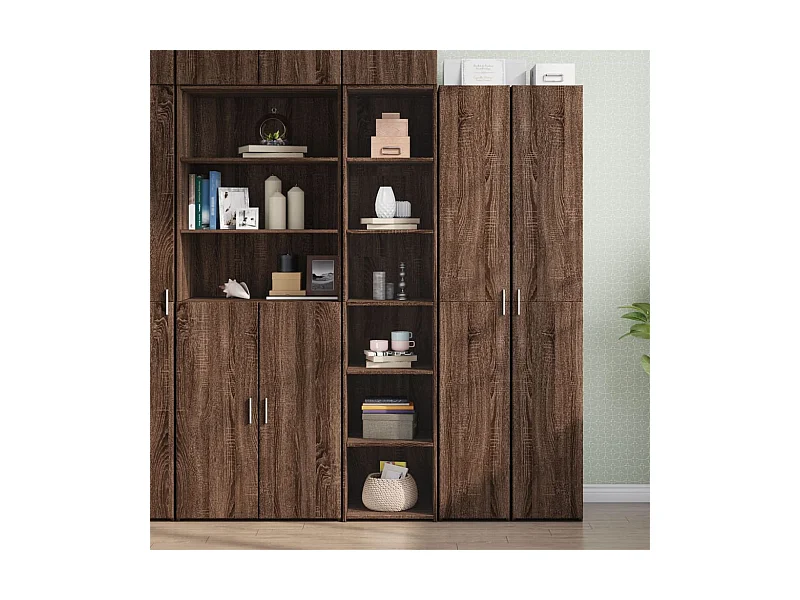 Buffet | Bahut | Meuble de rangement haut chêne marron 40x41x185 cm bois d'ingénierie