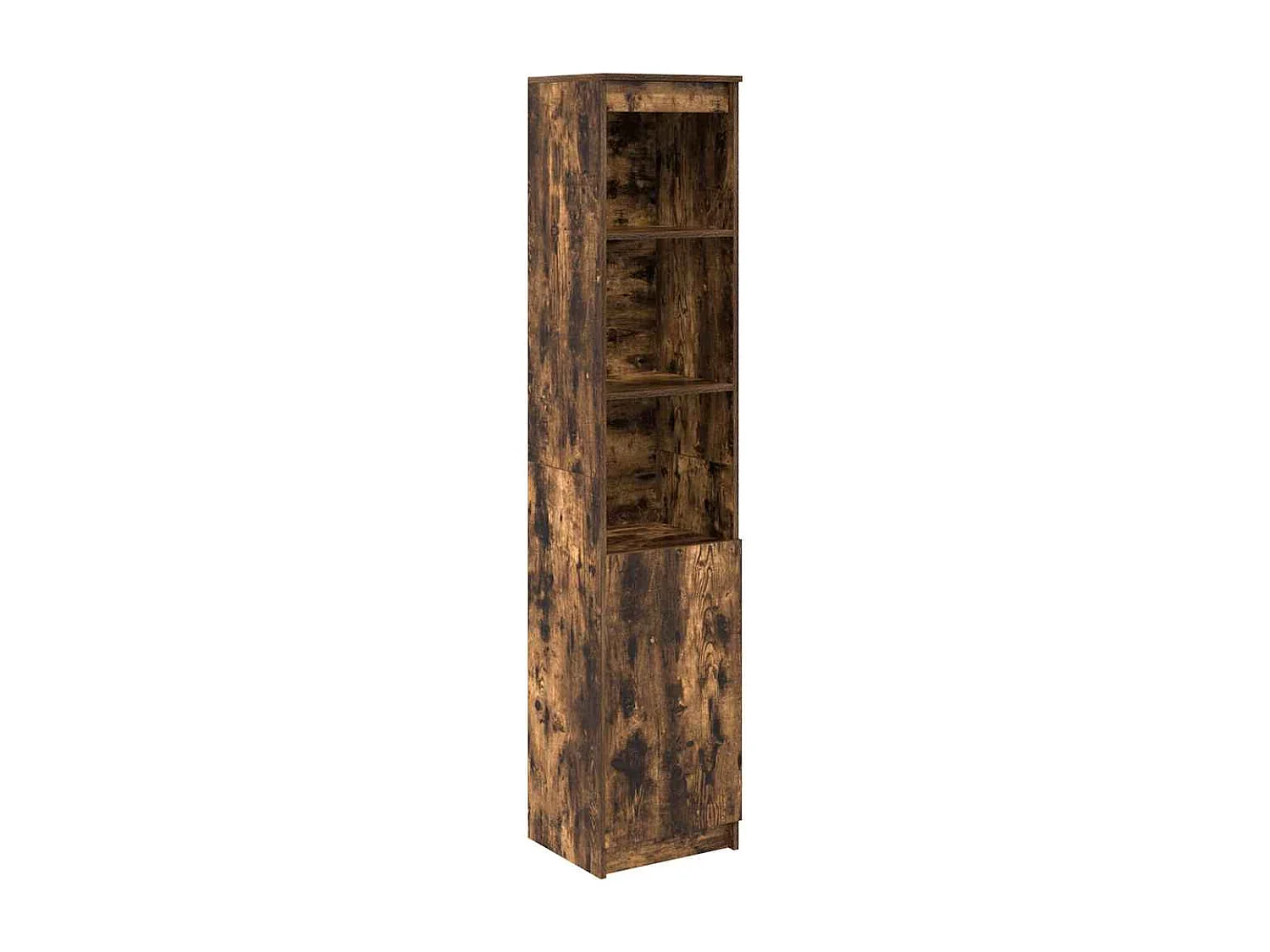 Buffet | Bahut | Meuble de rangement haut chêne fumé 37,5x35x180 cm bois d'ingénierie
