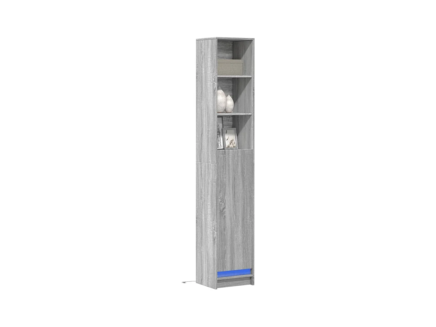 Credenza | Buffet | Armadio con LED Grigio Sonoma 36x32,5x200 cm Legno Multistrato