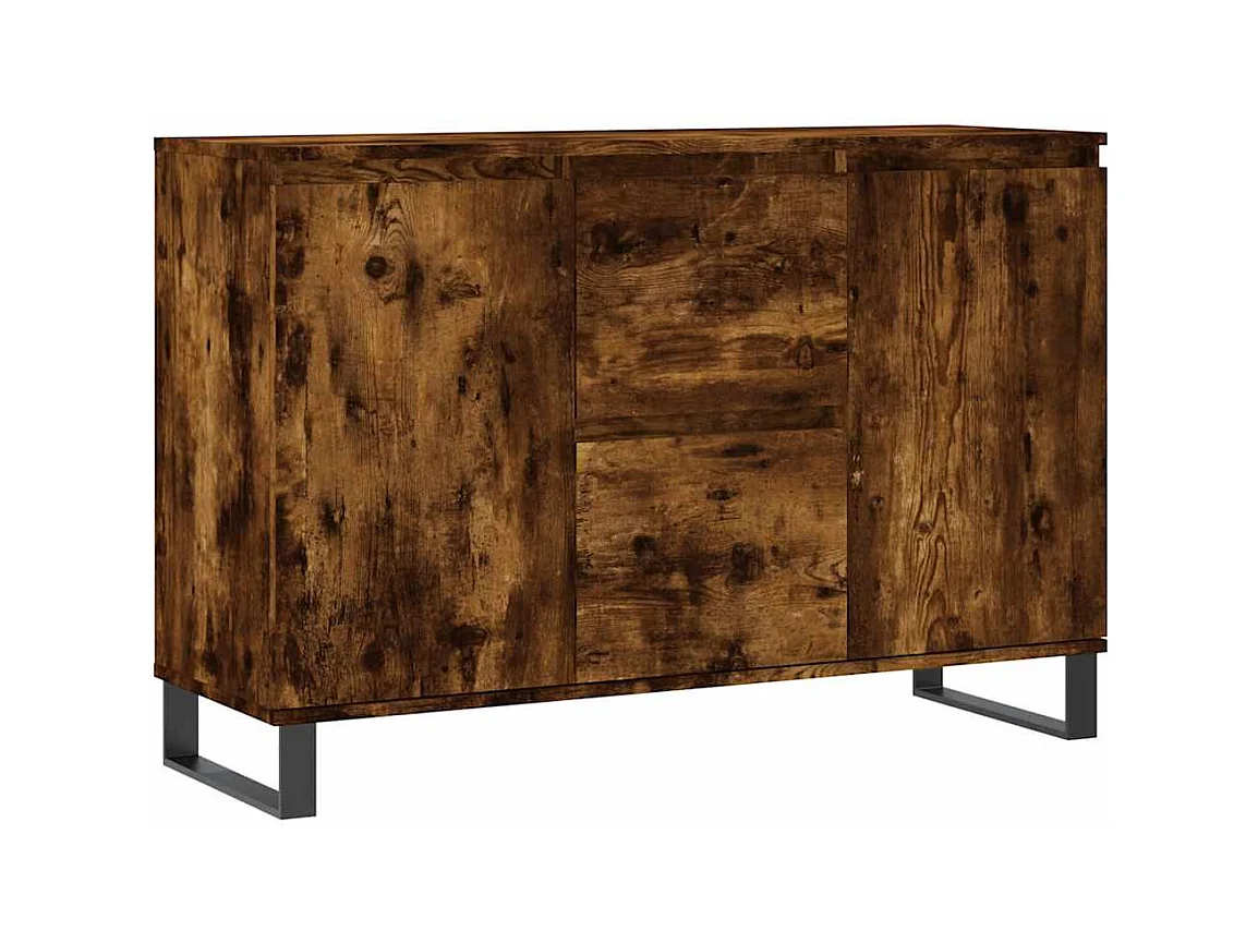 Credenza | Buffet | Armadio Rovere Fumo 101,5x35x70 cm in Legno Multistrato
