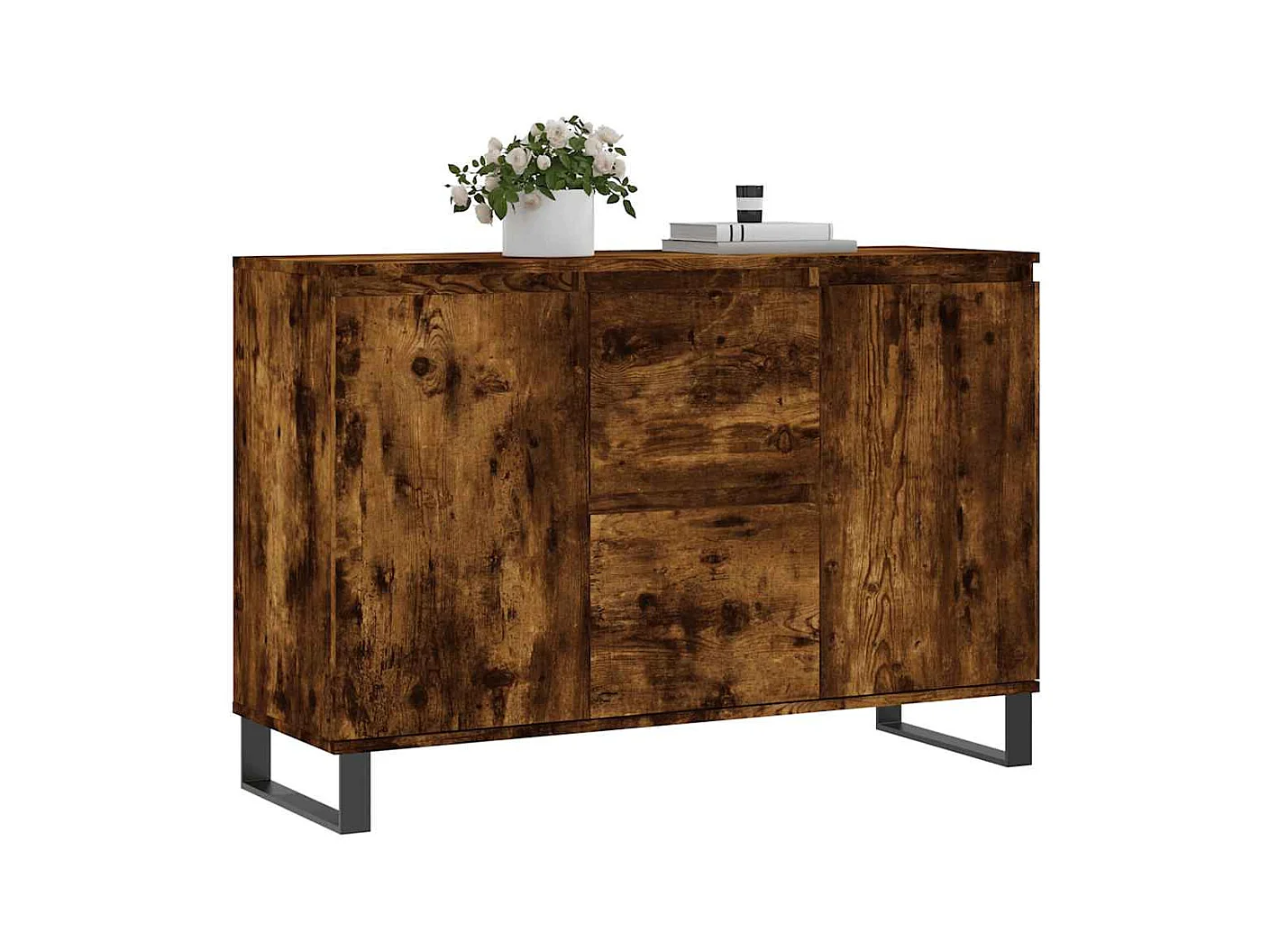 Credenza | Buffet | Armadio Rovere Fumo 101,5x35x70 cm in Legno Multistrato