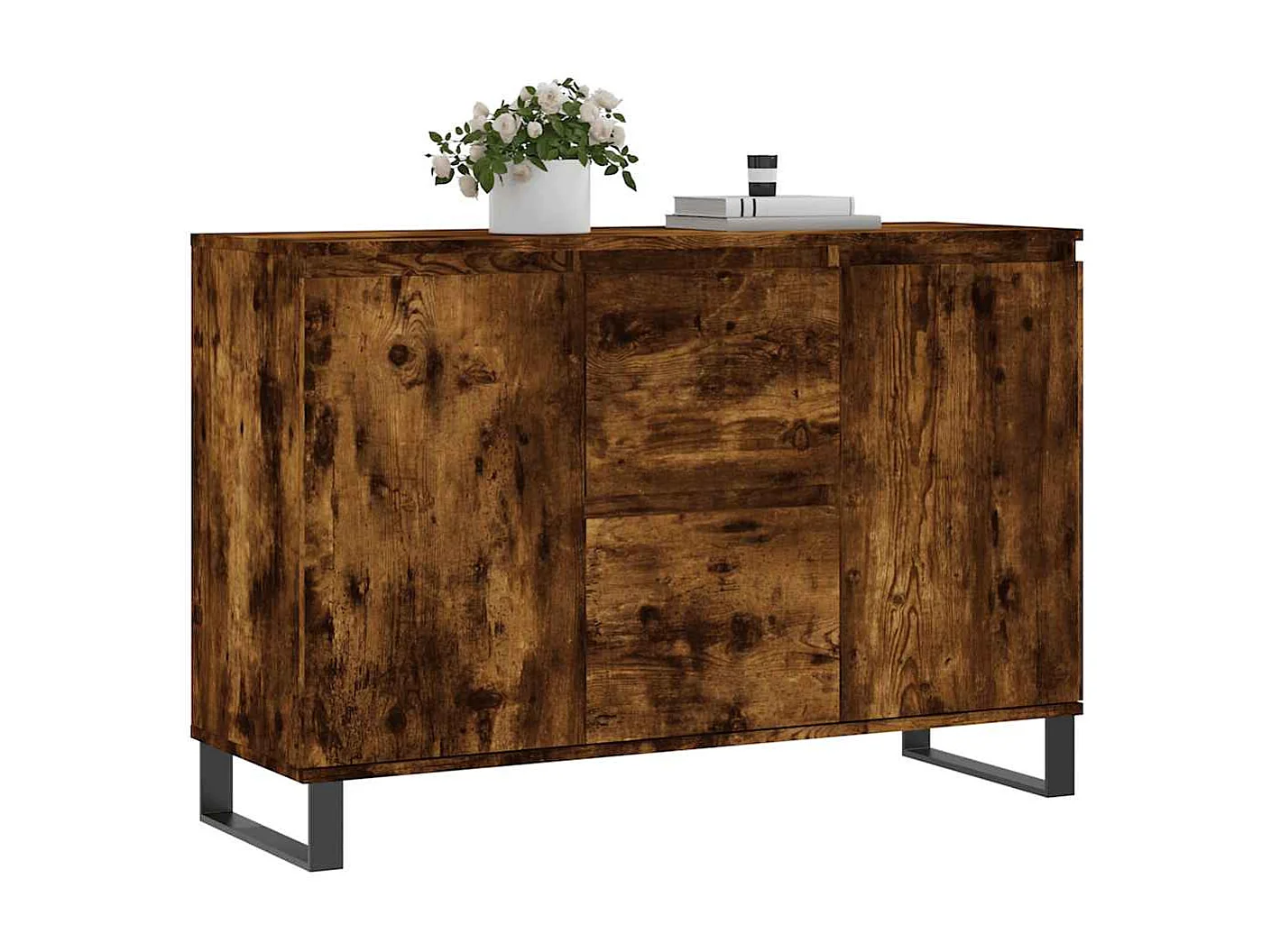 Buffet | Bahut | Meuble de rangement chêne fumé 104x35x70 cm bois d'ingénierie