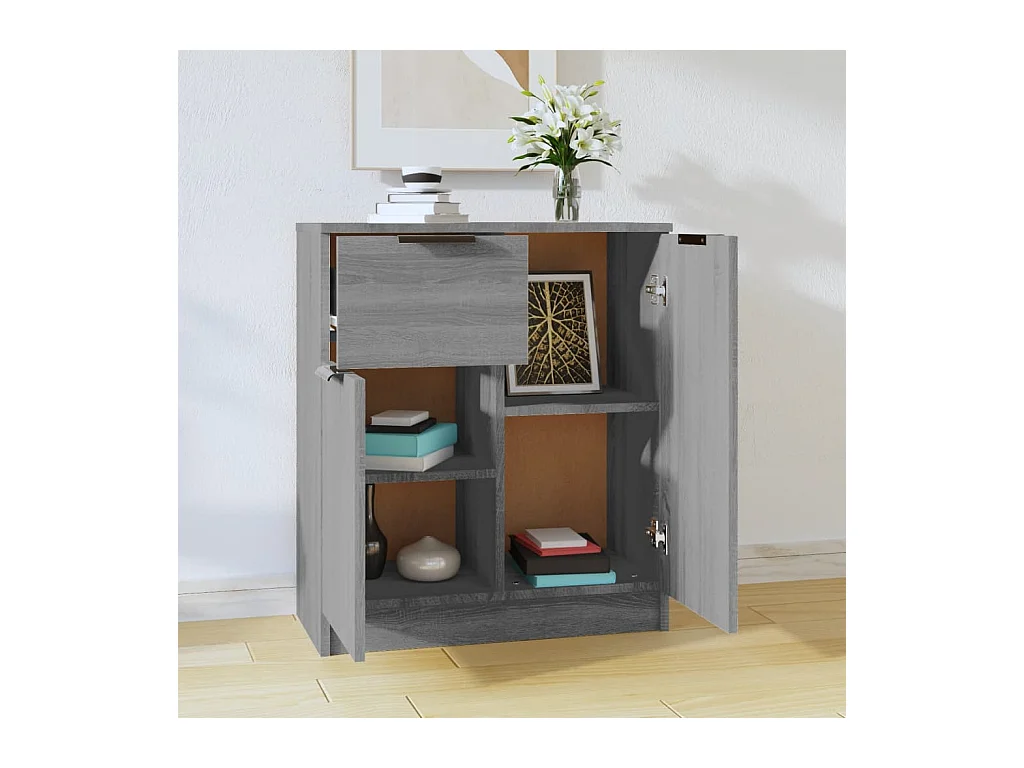 Credenza | Buffet | Armadio Grigio Sonoma 60x30x70 cm in Legno tecnico