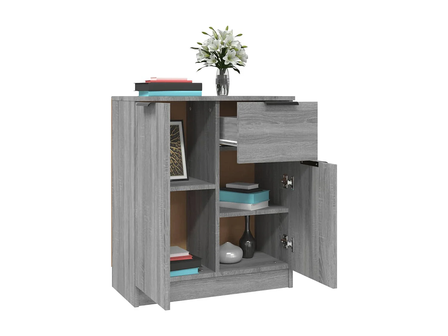 Credenza | Buffet | Armadio Grigio Sonoma 60x30x70 cm in Legno tecnico