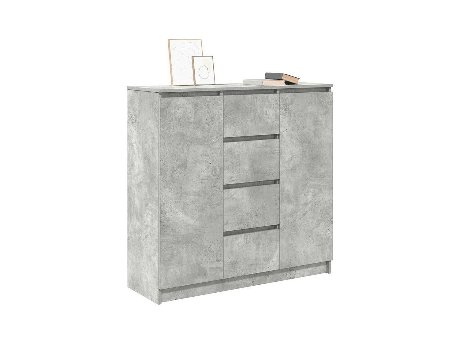 Buffet | Commode à tiroir | Meuble de rangement avec tiroirs gris béton 100,5x35x98,5 cm bois ingénierie