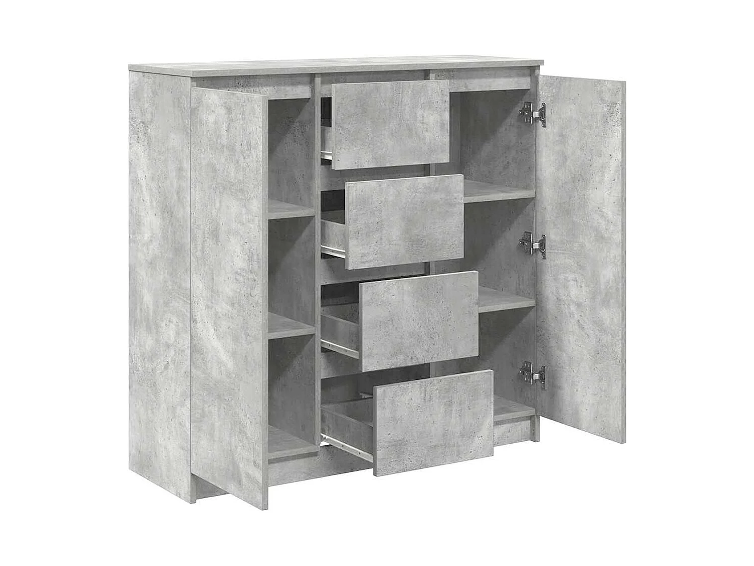 Buffet | Commode à tiroir | Meuble de rangement avec tiroirs gris béton 100,5x35x98,5 cm bois ingénierie