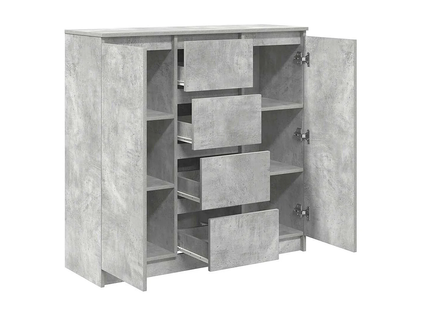 Buffet | Commode à tiroir | Meuble de rangement avec tiroirs gris béton 100,5x35x98,5 cm bois ingénierie