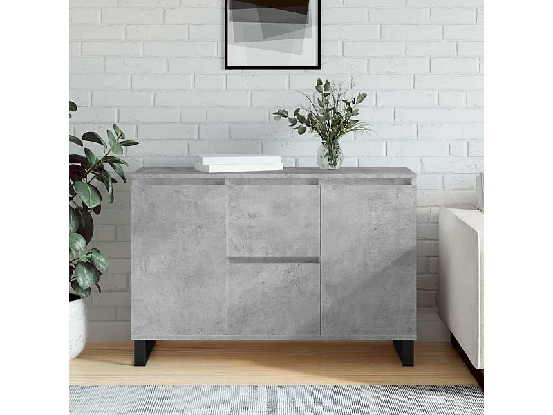 Buffet | Bahut | Meuble de rangement gris béton 104x35x70 cm bois d'ingénierie