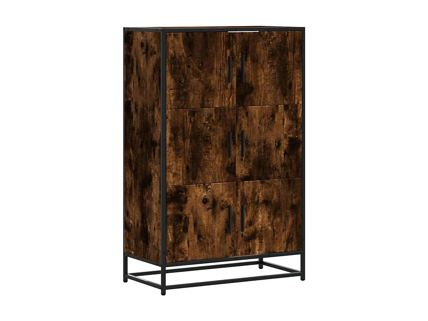 Buffet | Bahut | Meuble de rangement haut chêne fumé 68x35x106,5 cm bois d'ingénierie métal