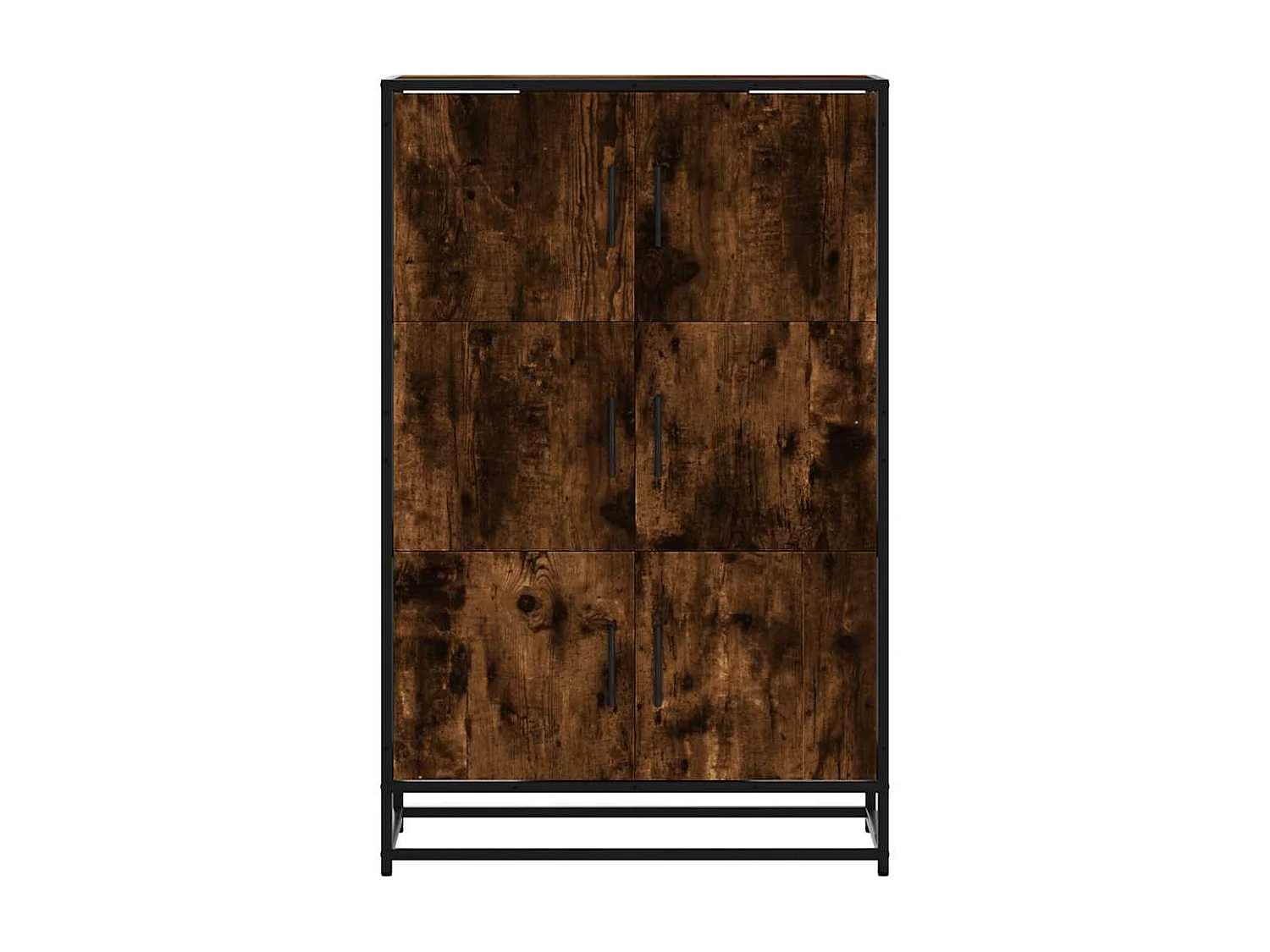 Buffet | Bahut | Meuble de rangement haut chêne fumé 68x35x106,5 cm bois d'ingénierie métal