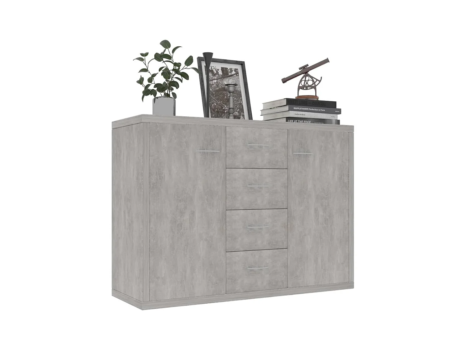 Buffet | Commode à tiroir | Meuble de rangement Gris béton 88x30x65 cm Bois d'ingénierie