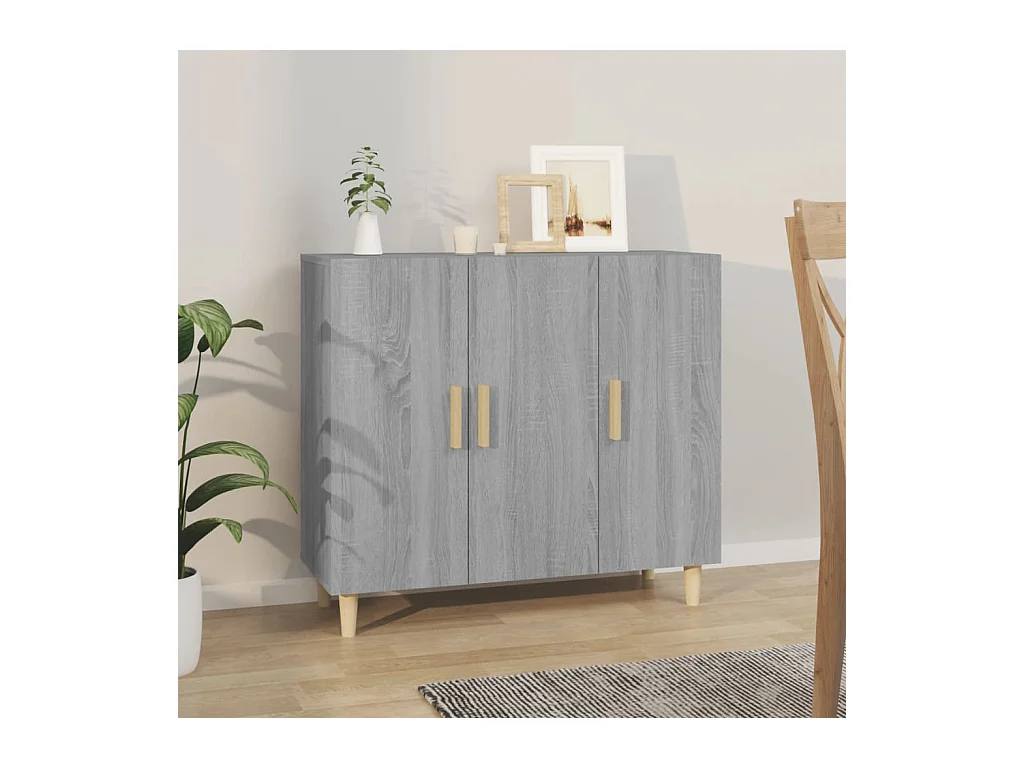Buffet | Bahut | Meuble de rangement sonoma gris 90x34x80 cm bois d'ingénierie