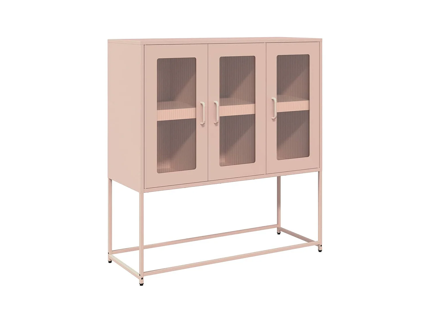 Credenza | Buffet | Armadio Rosa 100,5x39x107 cm in Acciaio Laminato a Freddo
