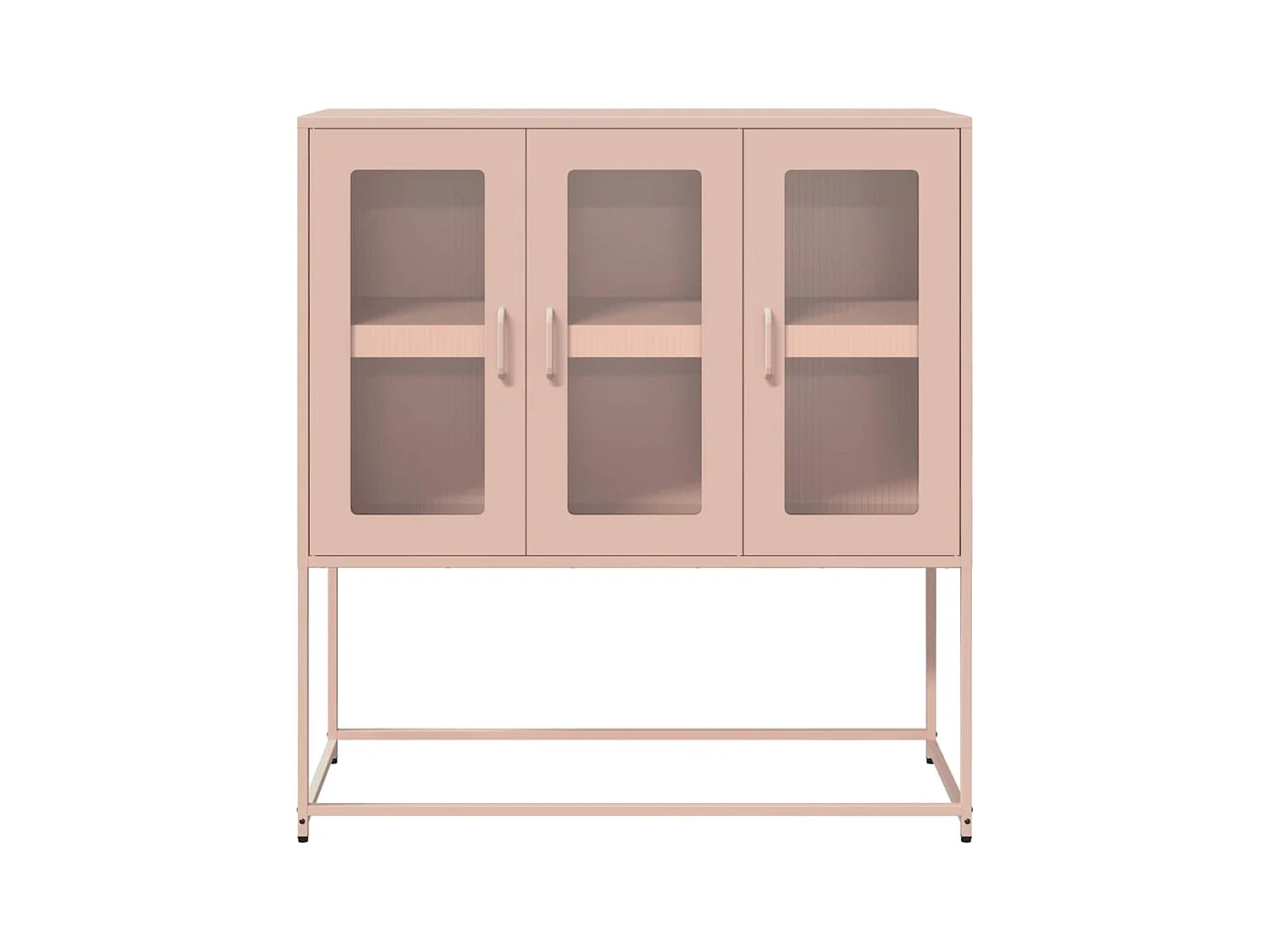 Credenza | Buffet | Armadio Rosa 100,5x39x107 cm in Acciaio Laminato a Freddo