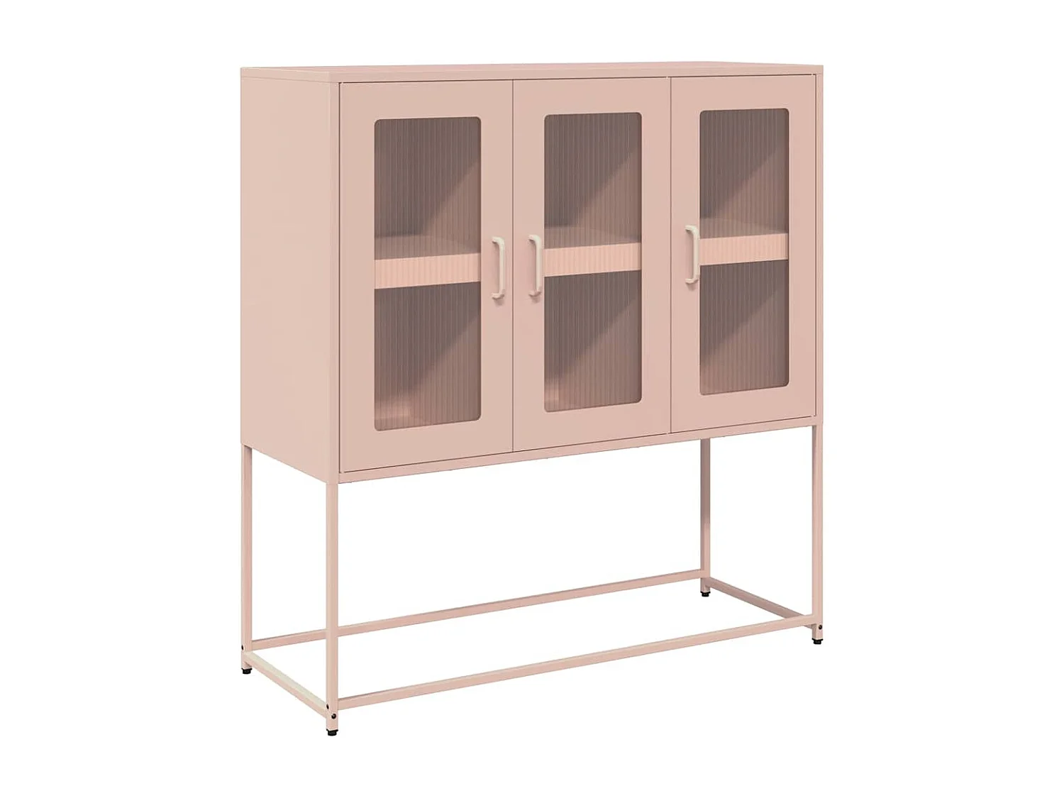 Credenza | Buffet | Armadio Rosa 100,5x39x107 cm in Acciaio Laminato a Freddo