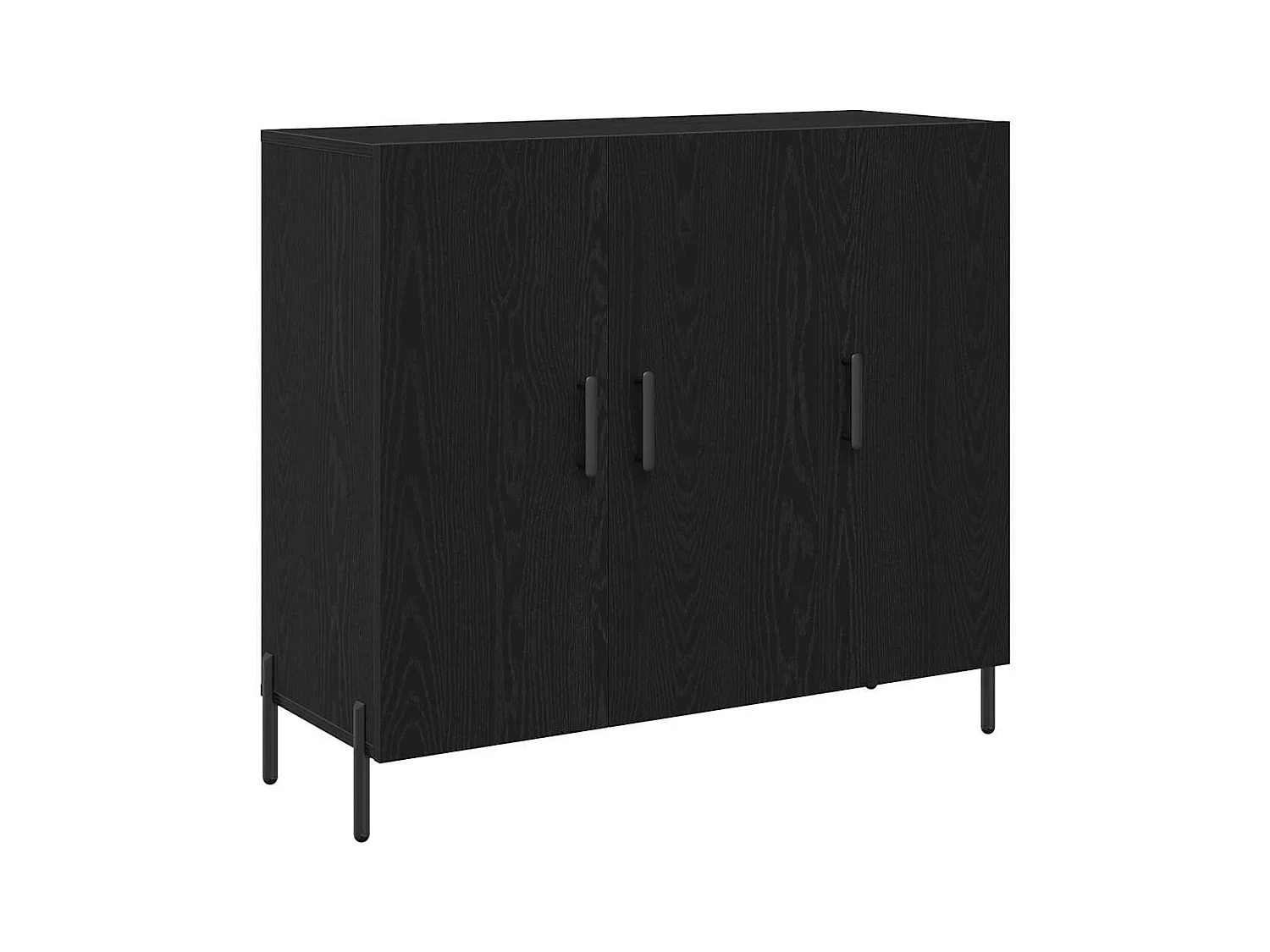 Credenza | Buffet | Armadio in Rovere Nero 90x34x80 cm in Legno Ingegnerizzato