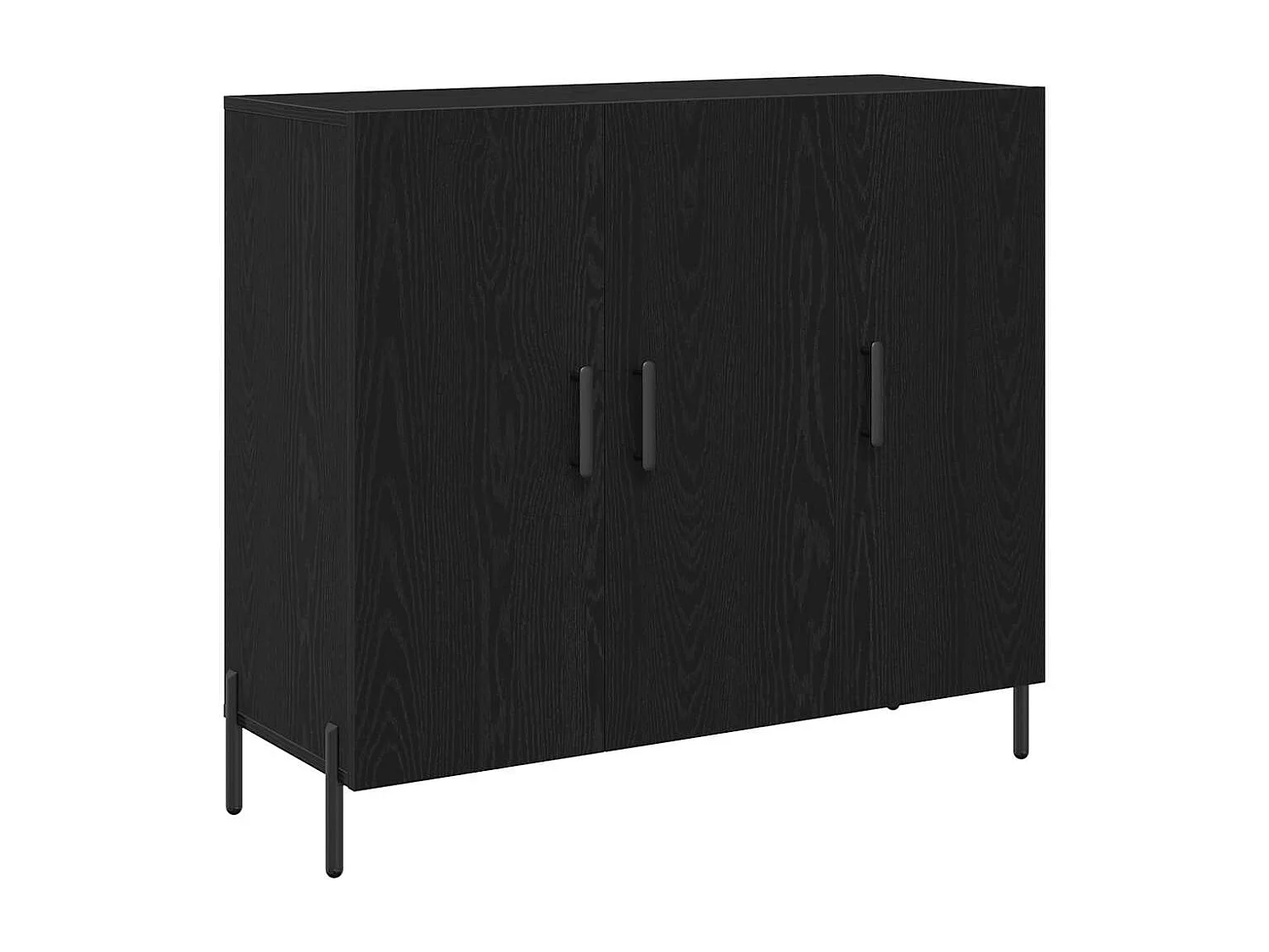 Buffet | Bahut | Meuble de rangement en chêne noir 90x34x80 cm en bois d'ingénierie