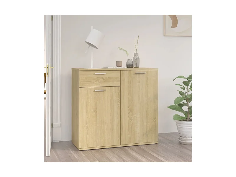 Buffet | Commode à tiroir | Meuble de rangement chêne sonoma 80x36x75 cm bois d'ingénierie
