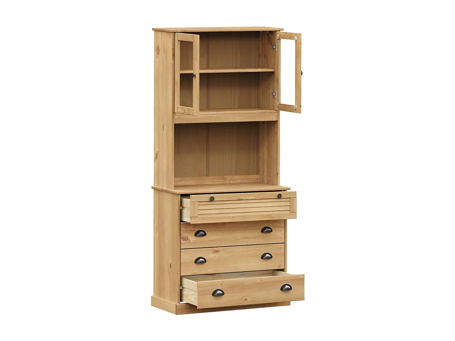 Buffet | Commode à tiroir | Meuble de rangement haut VIGO 80x40x176 cm bois massif de pin