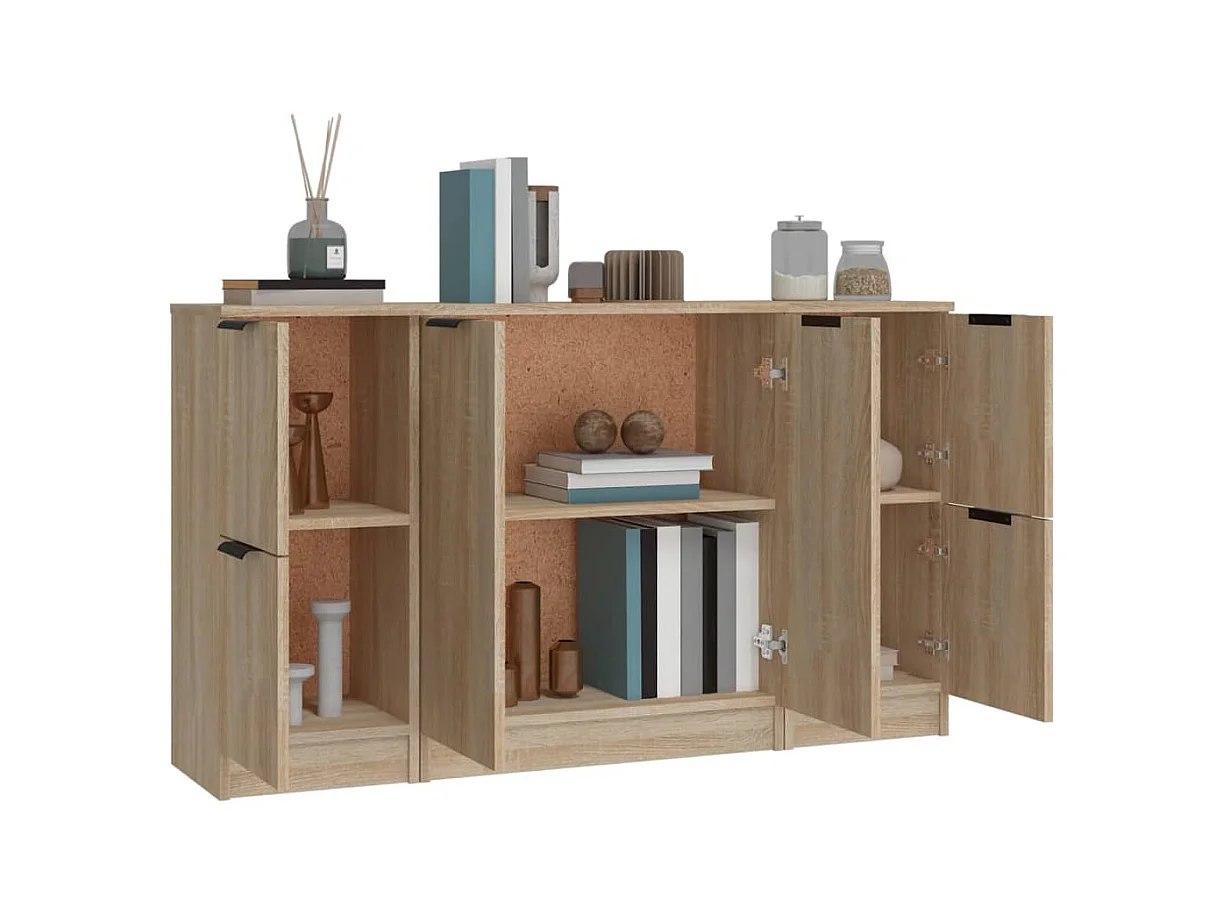 Credenze | Buffet | Armadi 3 pz Rovere Sonoma in Legno Multistrato