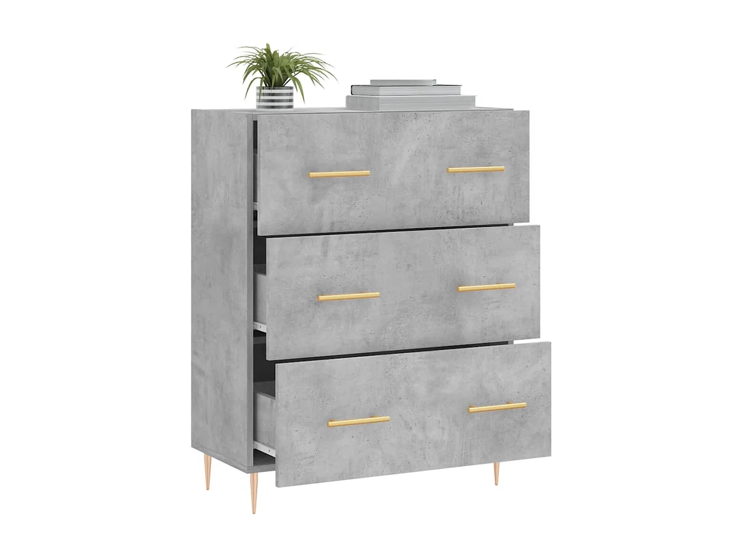 Buffet | Sideboard | Dressoir 69,5x34x90 cm bewerkt hout betongrijs