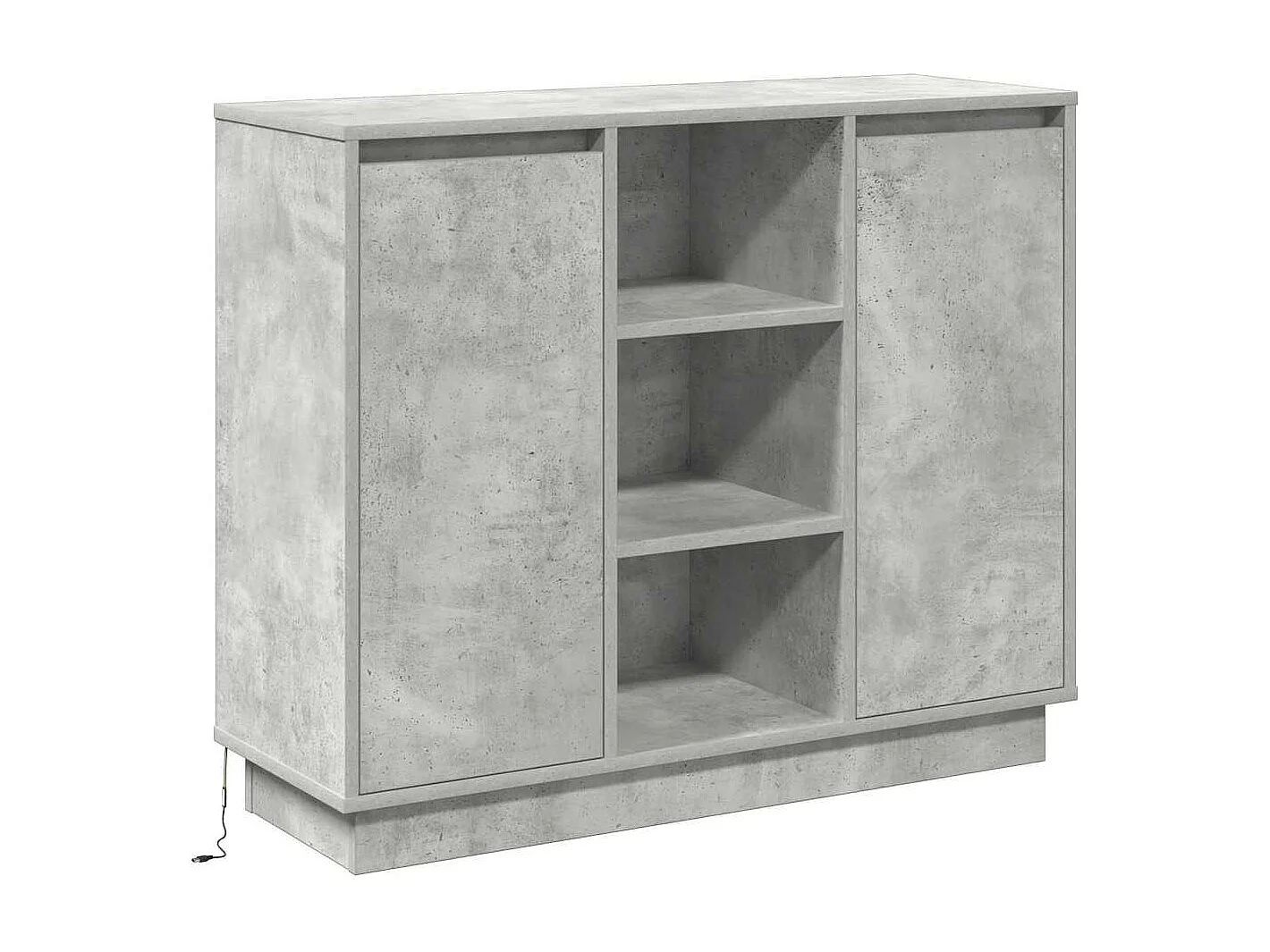 Buffet | Bahut | Meuble de rangement avec LED Gris béton 90x32x75 cm Bois d'ingénierie