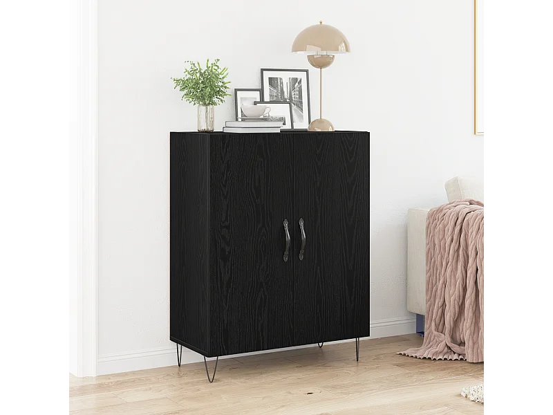 Buffet | Bahut | Meuble de rangement Noir Chêne 69,5x34x90 cm Bois d'ingénierie