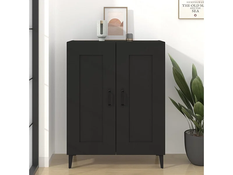 Buffet | Bahut | Meuble de rangement Noir 69,5x34x90 cm Bois d'ingénierie